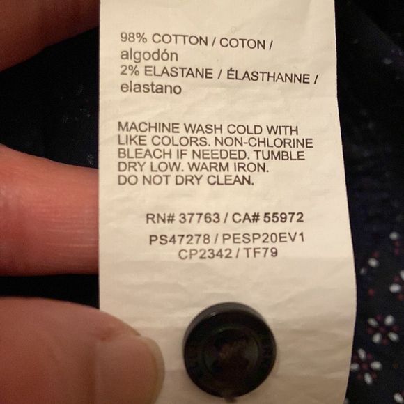 PERRY ELLIS Navy Floral Print Button Down Shirt - Picture 10 of 10